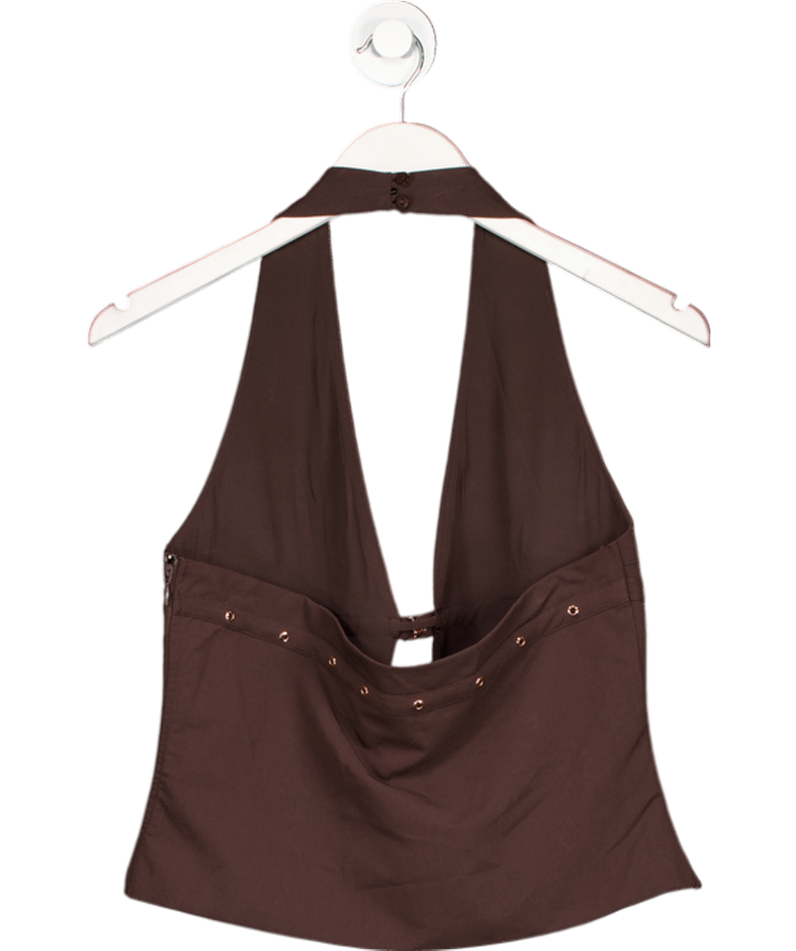 White Fox Brown Firestorm Halter Top Chocolate UK L - Reliked