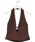 White Fox Brown Firestorm Halter Top Chocolate UK L - Reliked