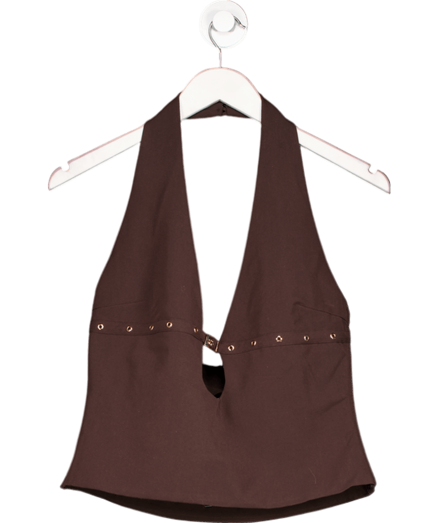 White Fox Brown Firestorm Halter Top Chocolate UK L - Reliked