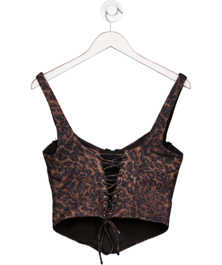 White Fox Brown Forever Feels Bustier Midnight Leopard UK L - Reliked