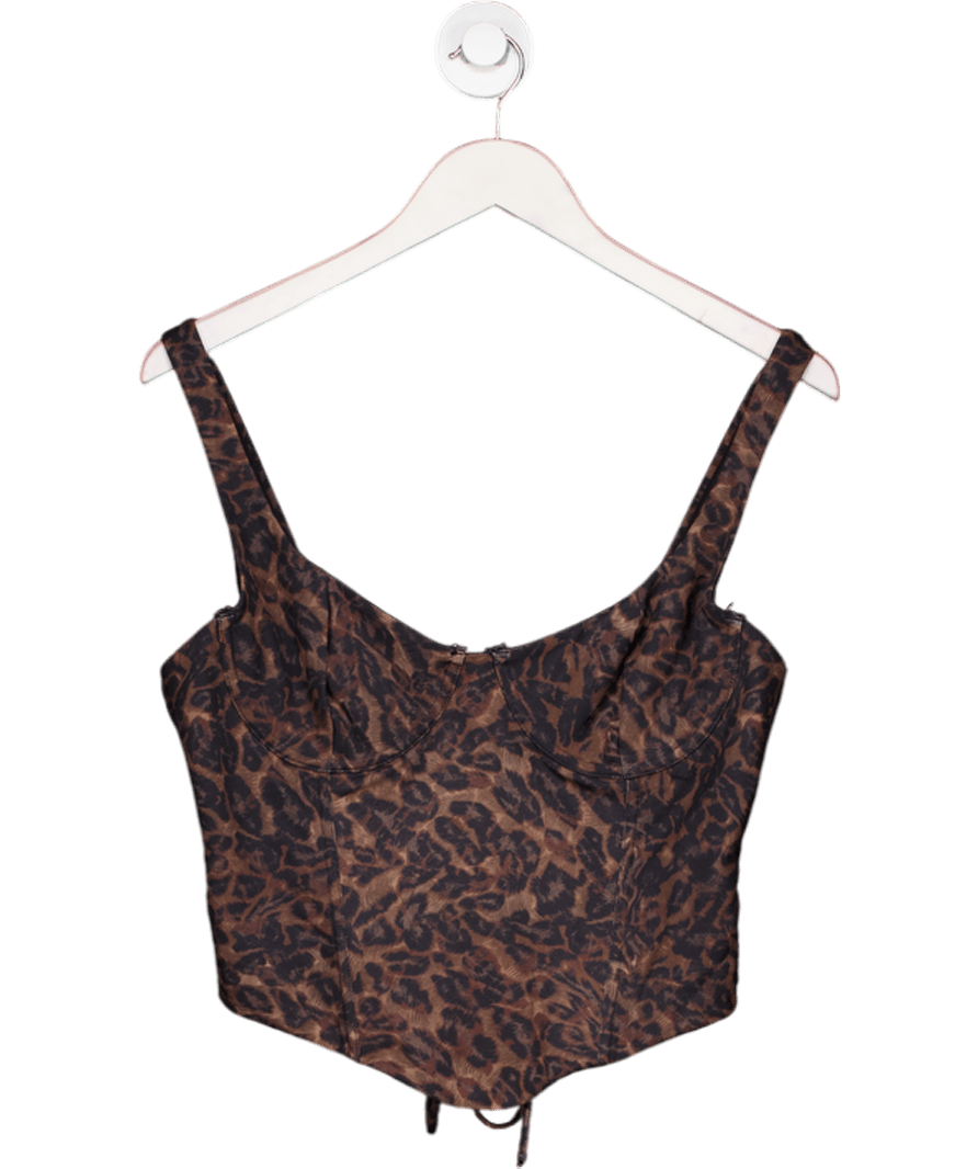 White Fox Brown Forever Feels Bustier Midnight Leopard UK L - Reliked