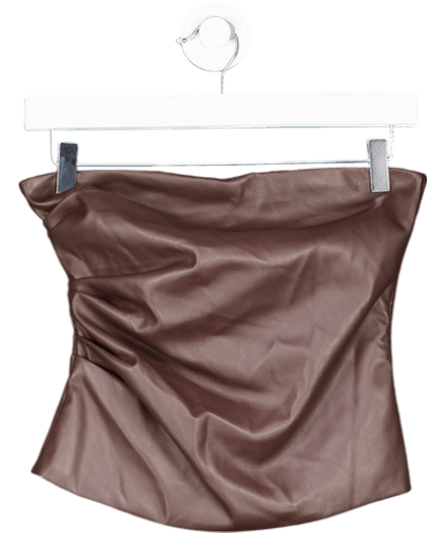 White Fox Brown Well Behaved Strapless Top UK S - Reliked