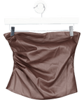 White Fox Brown Well Behaved Strapless Top UK S - Reliked