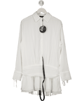 White Fox Can't Get Me Long Sleeve Mini Dress White UK M - Reliked