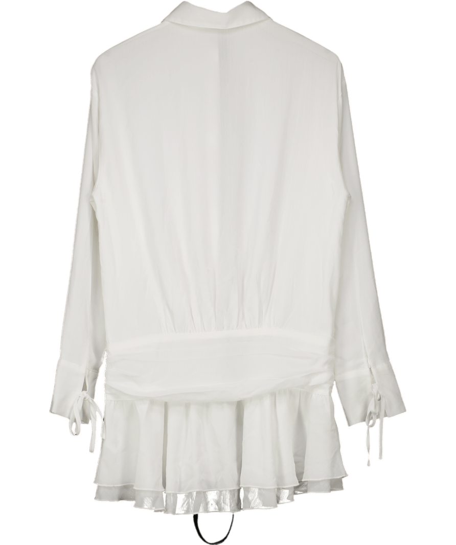 White Fox Can't Get Me Long Sleeve Mini Dress White UK M - Reliked