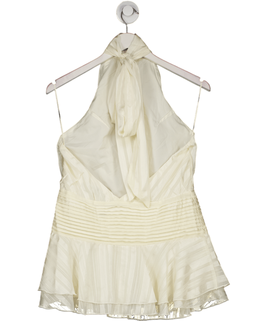 White Fox Captivate My Focus Mini Dress Cream UK S - Reliked