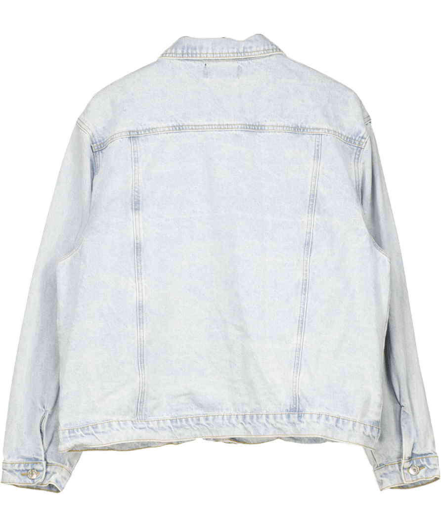 White Fox Charlotte Denim Jacket Light Blue UK L/XL - Reliked