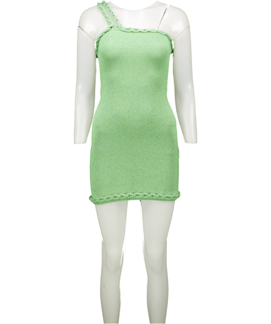 White Fox Chloe & Millie Edit Green One Shoulder Mini Dress UK XS - Reliked
