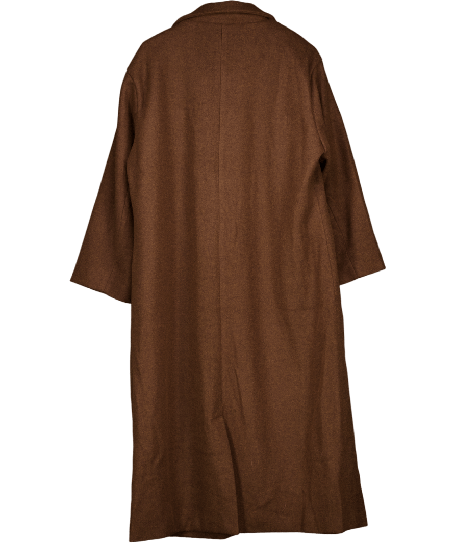 White Fox Chocolate Brown Casual Oversized Coat UK M/L - Reliked