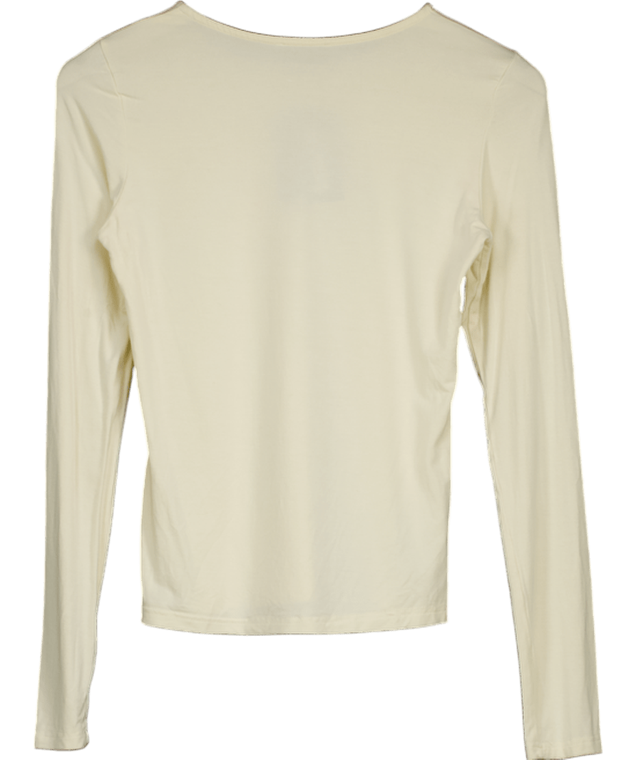 White Fox Cream Long Sleeve Top UK M - Reliked