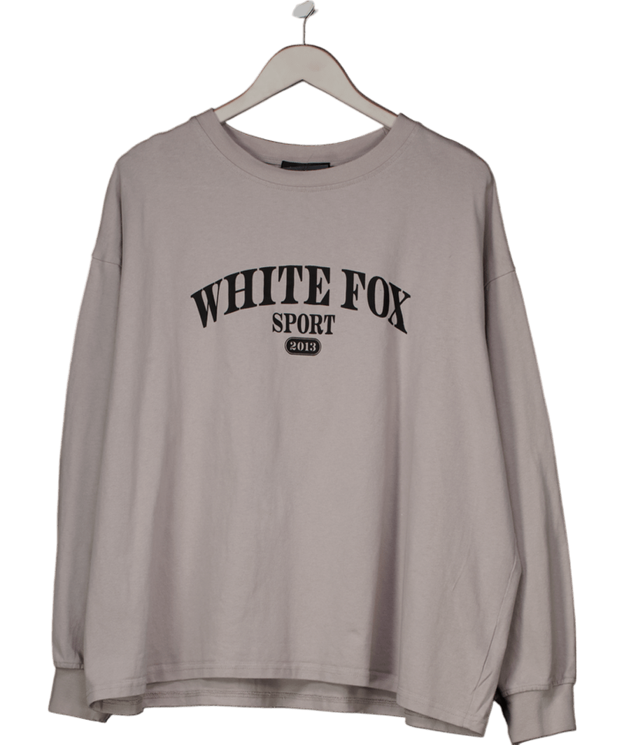 White Fox Grey Stand With You Long Sleeve Oversized Jumper UK M/L - Reliked