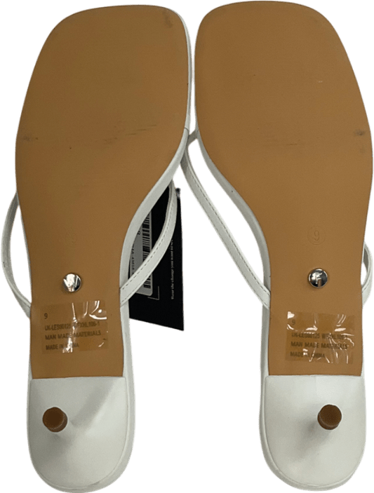 White Fox Hamptons Thong Heels White UK 7 EU 40👠 - Reliked