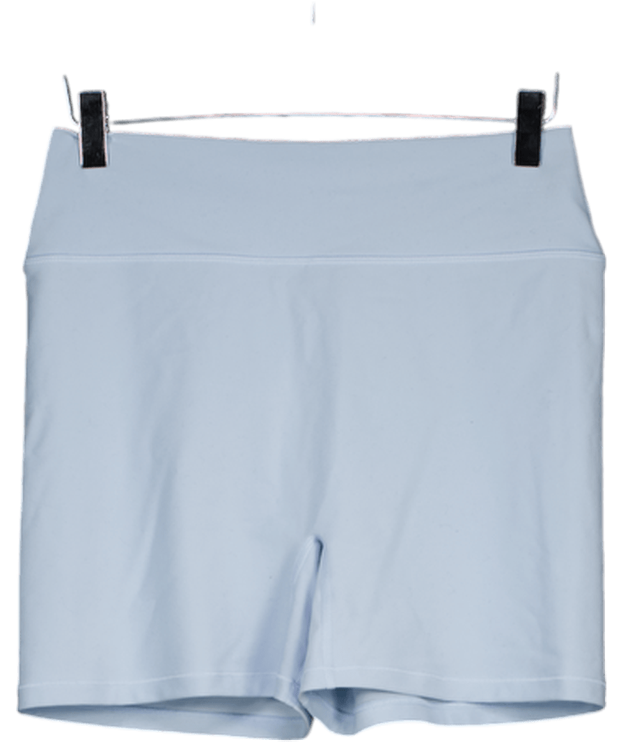 White Fox Keep Up High Waisted Shorts 4" Baby Blue UK L - Reliked