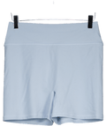 White Fox Keep Up High Waisted Shorts 4" Baby Blue UK L - Reliked