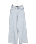 White Fox Lily Mid Rise Wide Leg Jeans Mid Blue UK XS - Reliked