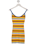 White Fox Multicoloured Shooting Sparks Knit Mini Dress Nautical Stripe UK S - Reliked