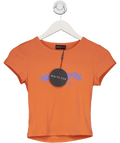 White Fox Orange Project 5 Ribbed Baby Tee UK S - Reliked