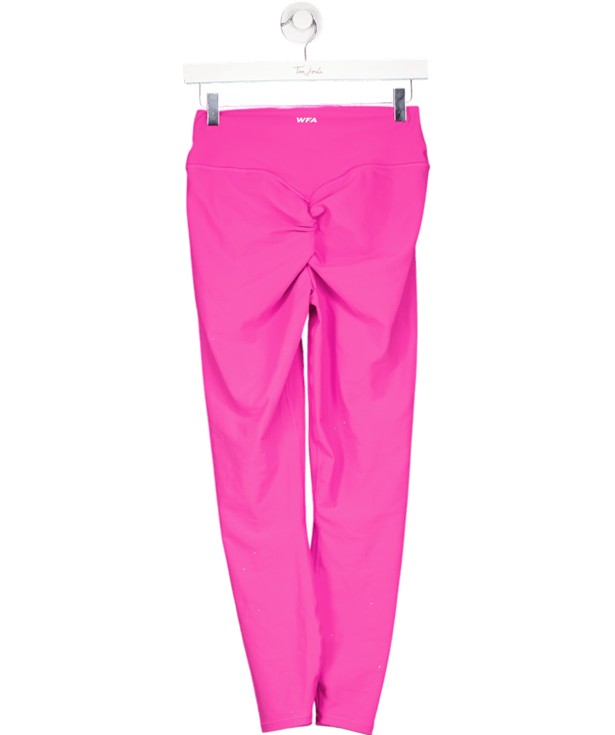 White Fox Pink Scrunch Back Active Leggings UK M - Reliked