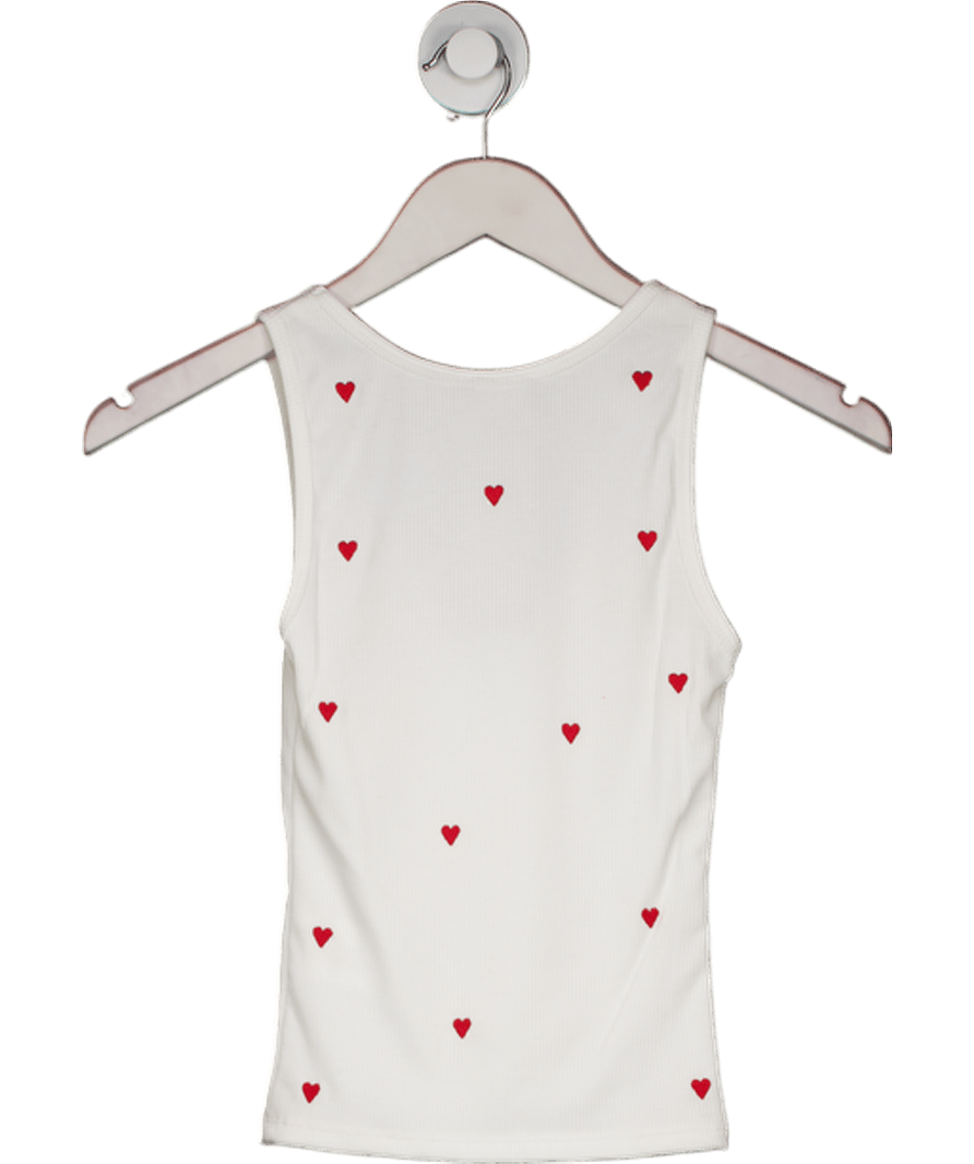 White Fox White Do It For Me Ribbed Tank Top UK XS - Reliked