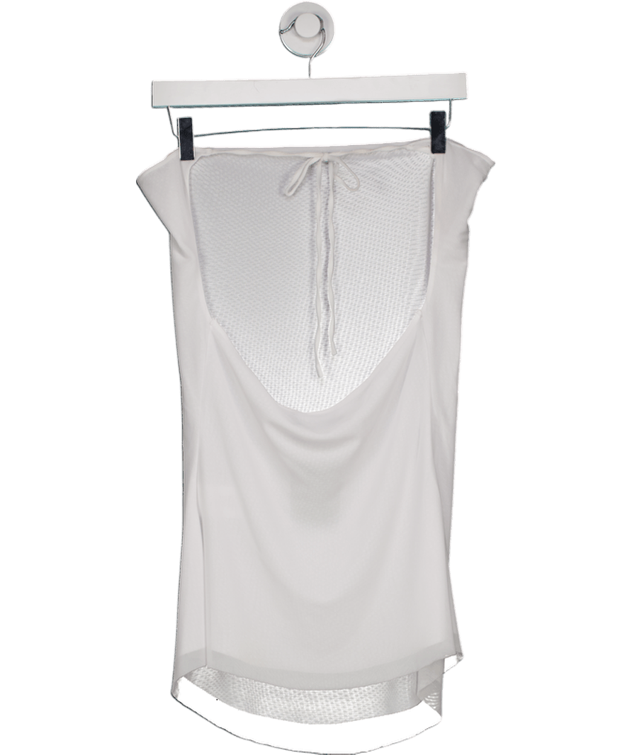 White Fox White Mesh Halter Neck Dress UK S - Reliked