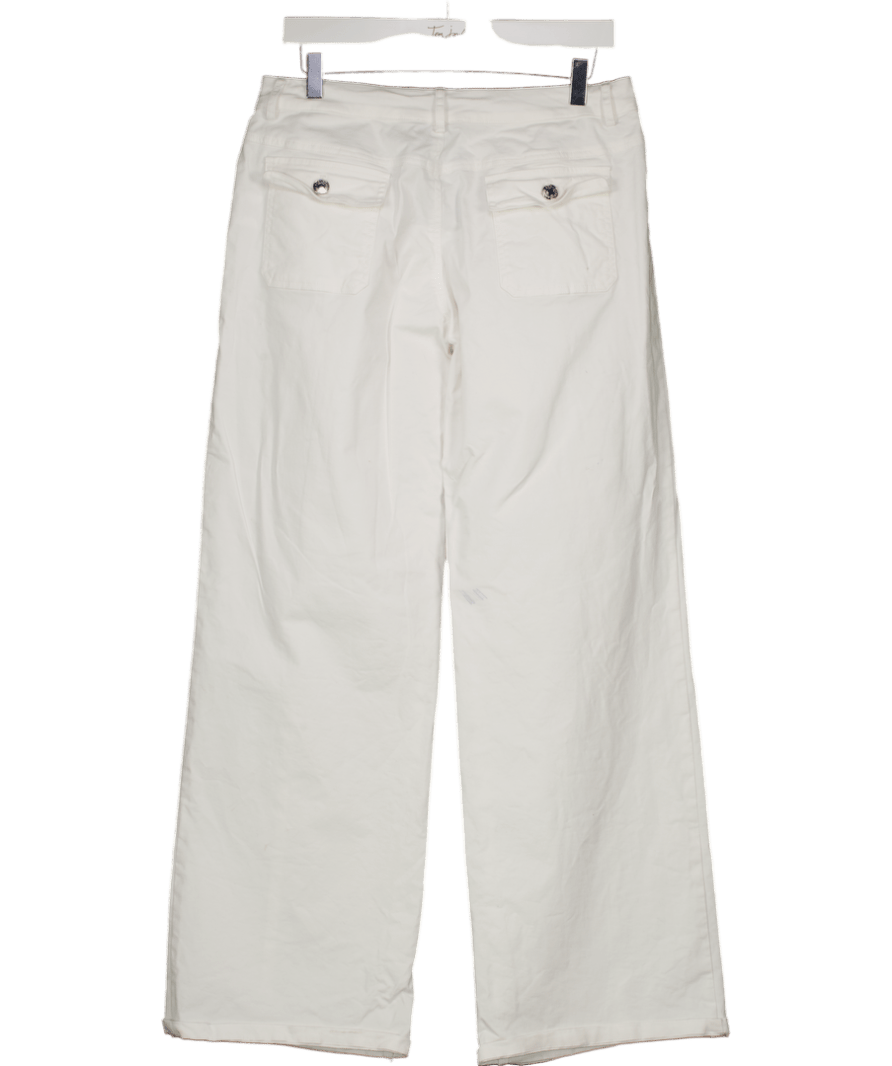 White Fox White Patch Pocket Wide Leg Trousers UK M - Reliked