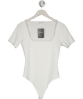 White Fox White Scuba Square Neck Bodysuit UK M - Reliked
