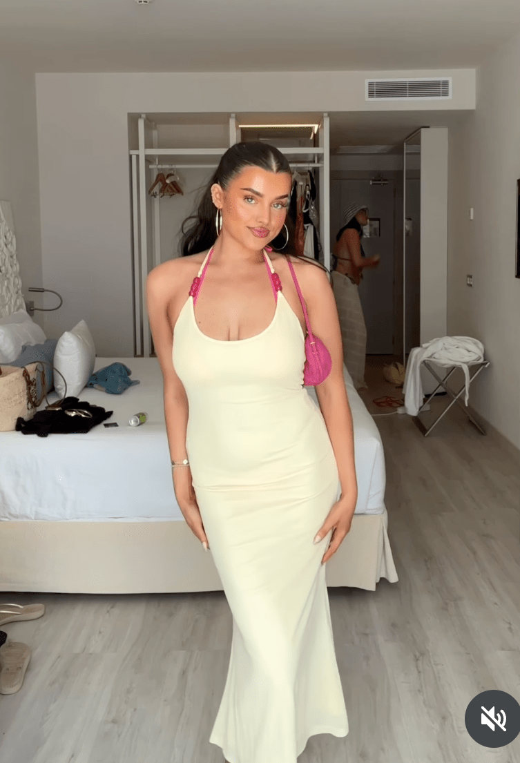 White Fox Yellow Halter Neck Maxi Dress UK S - Reliked