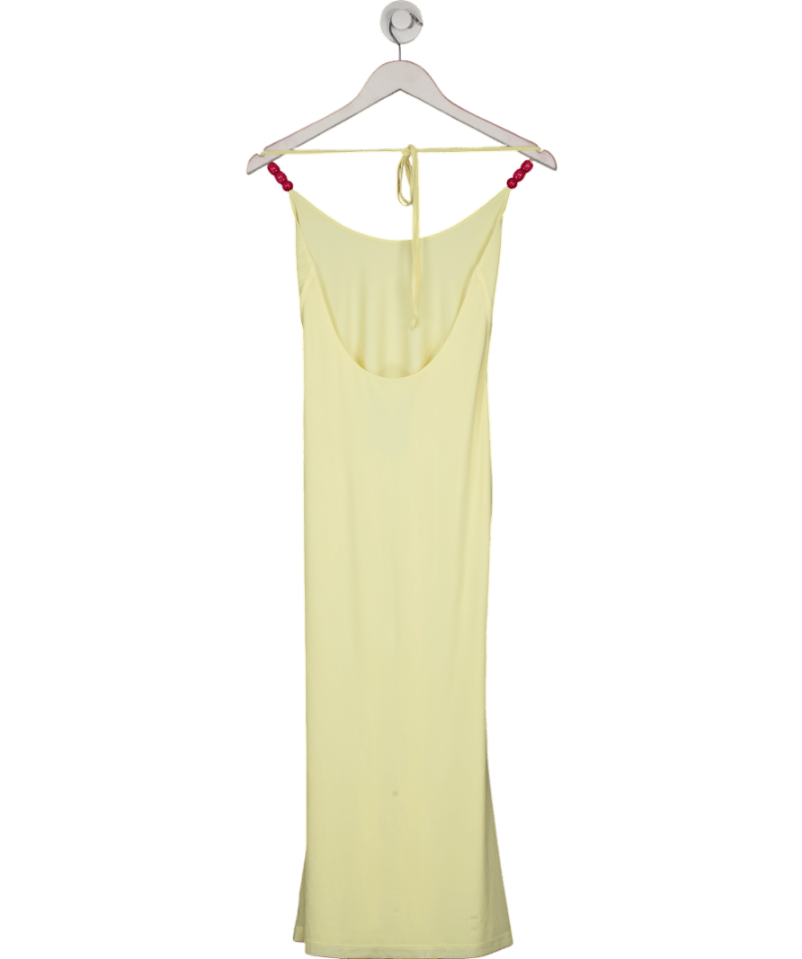 White Fox Yellow Halter Neck Maxi Dress UK S - Reliked