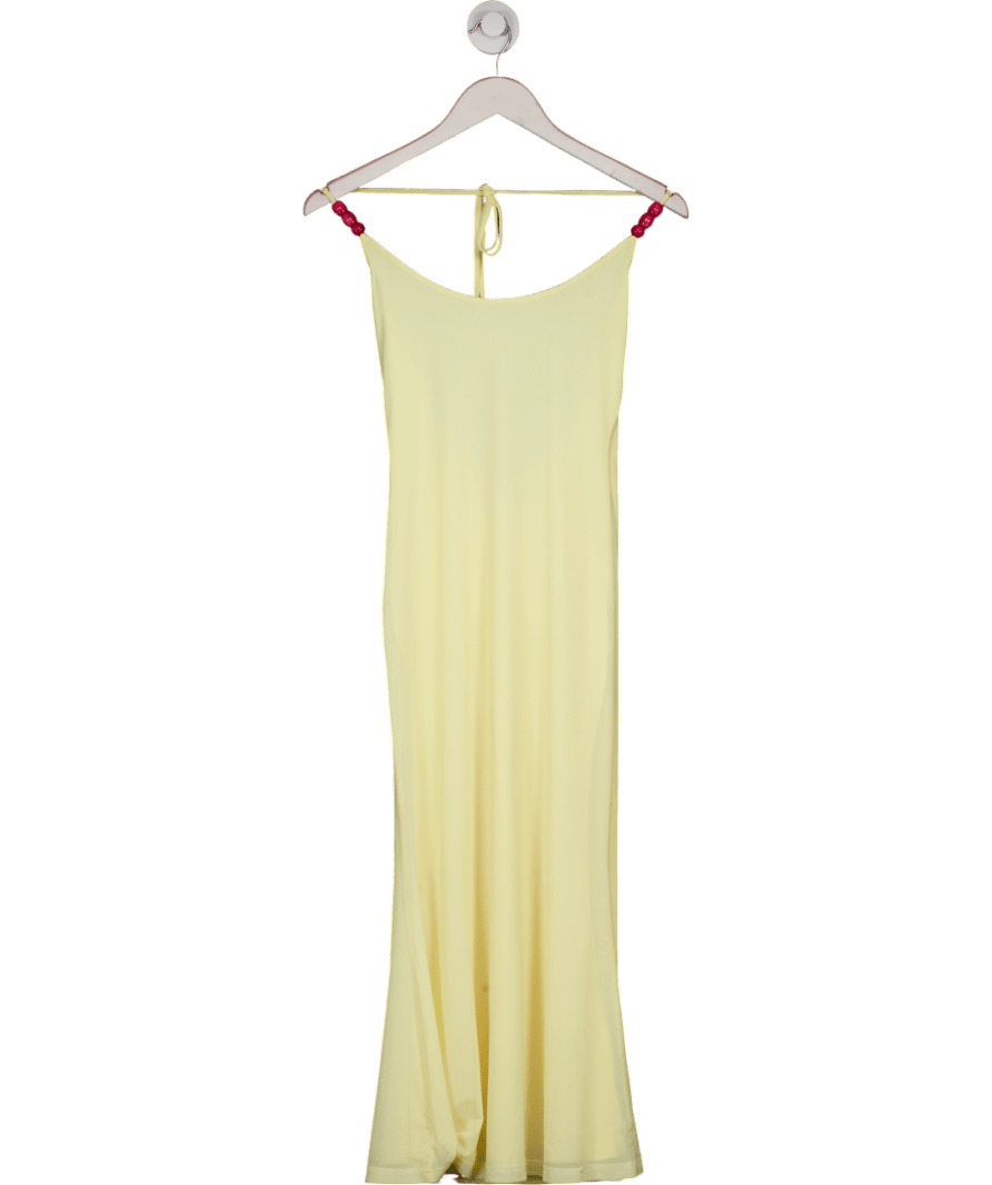 White Fox Yellow Halter Neck Maxi Dress UK S - Reliked