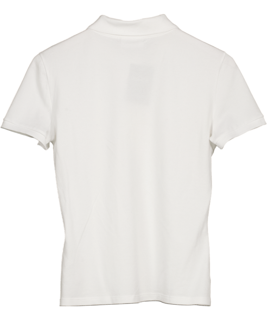 White Lacoste Women's Slim Fit Stretch Cotton Polo Shirt UK S - Reliked