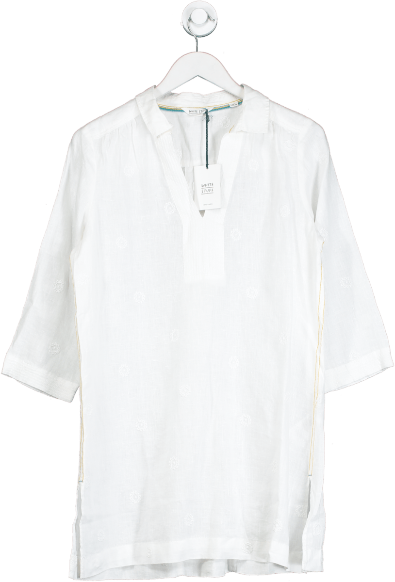White Stuff White Printed Linen Tunic UK 12 - Reliked