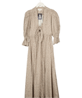 Wiggy Kit Cream / Brown Tie Front Maxi Dress UK XS - Reliked