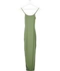 WINDSOR Green Khaki Jersey Midi Dress UK S - Reliked