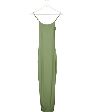 WINDSOR Green Khaki Jersey Midi Dress UK S