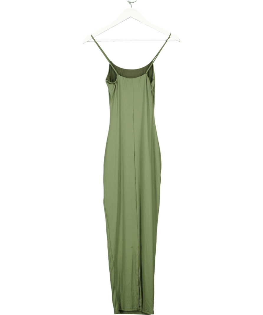 WINDSOR Green Khaki Jersey Midi Dress UK S - Reliked