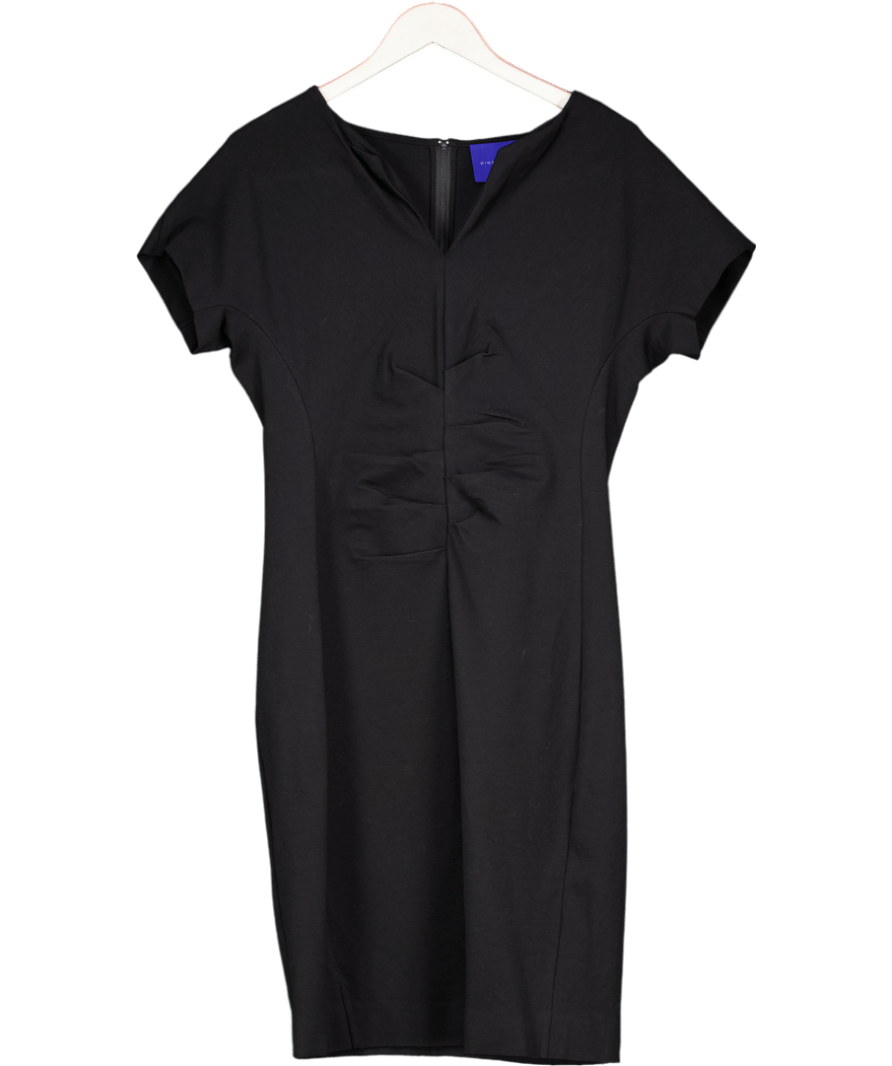 Winser London Black Ruched Short Sleeve Miracle Dress UK 12 - Reliked
