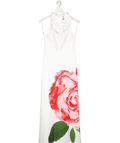 With Harperlu Cowl Slip Dress - White Rose UK XS - Reliked