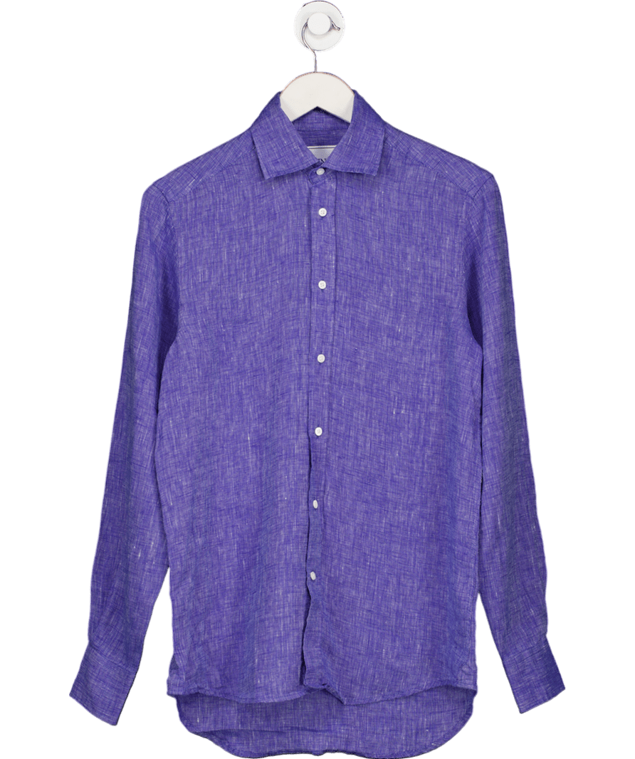WNU The Classic 100% Linen Shirt - Lapis Blue UK 8 - Reliked