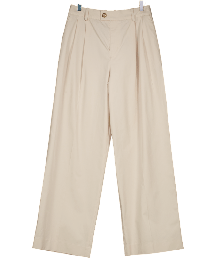 WNU With Nothing Underneath Cream Rampling Trousers 100% Cotton UK 10 - Reliked