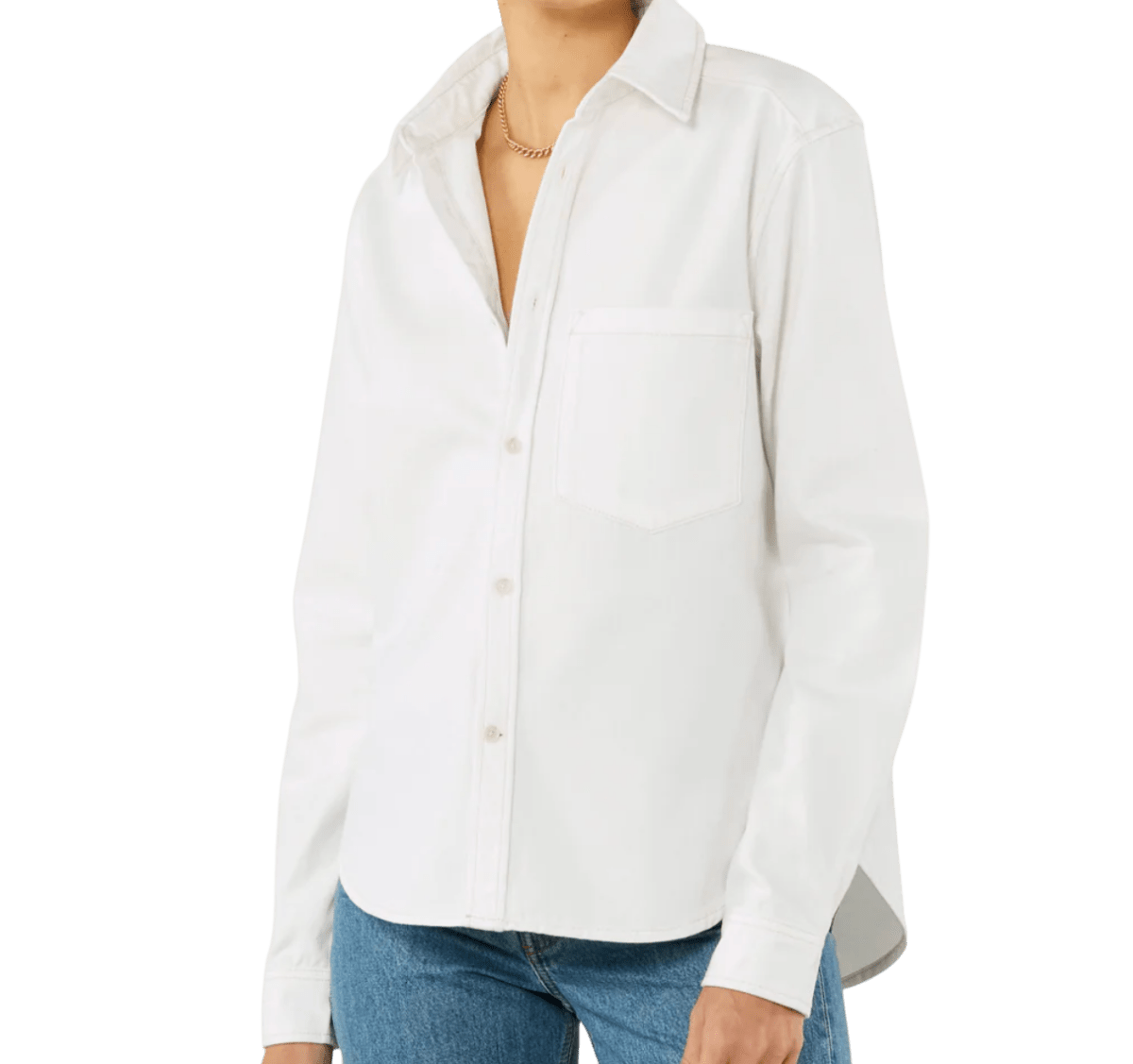 WNU With Nothing Underneath The Classic Organic Cotton Shirt - Off White UK 8 - Reliked