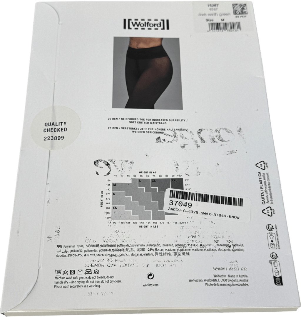 Wolford Dark Green Individual 20 Tights UK M - Reliked