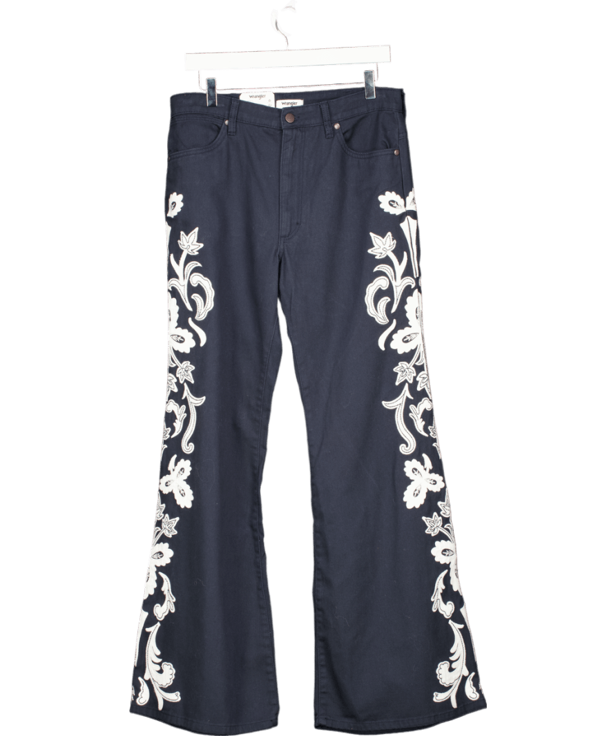 Wrangler Dark Navy Blue Ltd.edition 70's Flare Jeans L32 W30 - Reliked