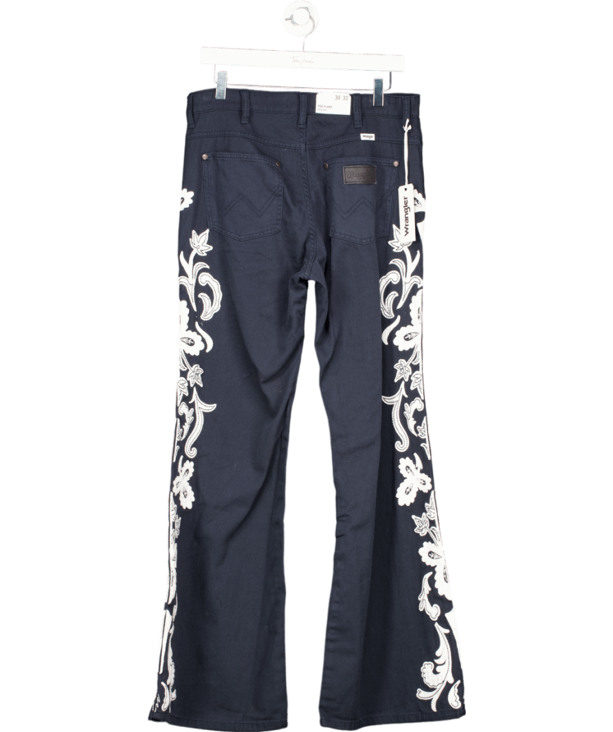 Wrangler Dark Navy Blue Ltd.edition 70's Flare Jeans L32 W30 - Reliked