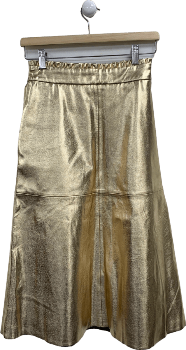 Wyse London Gold Metallic Skirt SZ0 UK 6 - Reliked