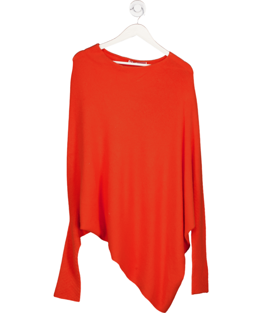 Y London Asymmetric Draped Knit Jumper - Burnt Orange One Size - Reliked