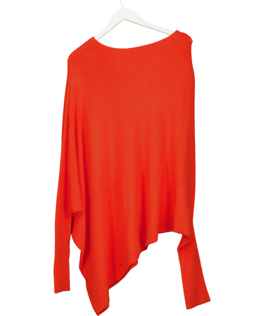 Y London Asymmetric Draped Knit Jumper - Burnt Orange One Size - Reliked