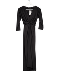 Y LONDON Black Knot Front Jersey Midi Dres UK S - Reliked