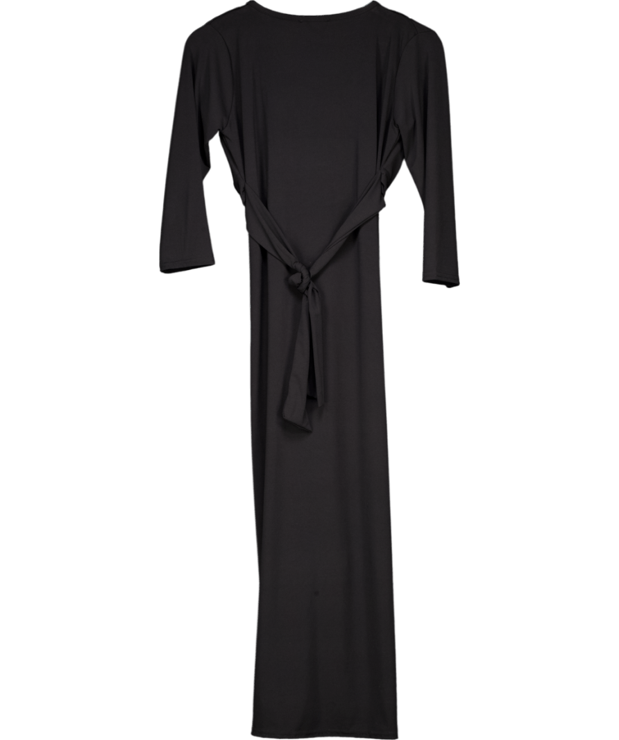 Y LONDON Black Knot Front Jersey Midi Dres UK S - Reliked