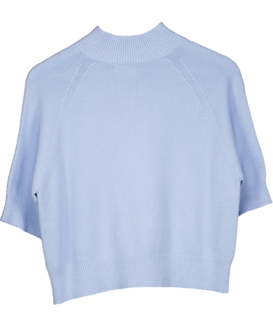 Y LONDON Blue Super Soft Turtle Neck Knit Tee UK S/M - Reliked