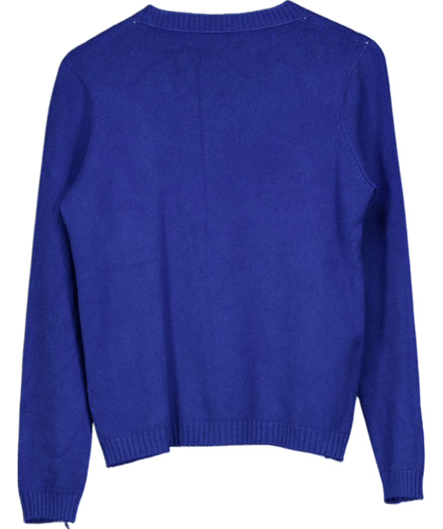 Y LONDON Blue Super Soft V Neck Jumper UK S/M - Reliked
